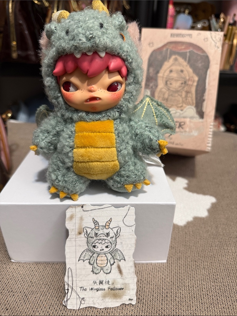 Hirono mist walker The Wingless Follower Plush Dragon pendant